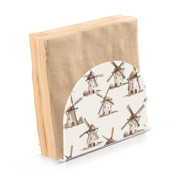 JSTEL Retro Windmill Napkin Holder for Table Cocktail Farmhouse, Paper Napkins Dispenser for Home Kitchen Coffee Shop Dining Room Decor