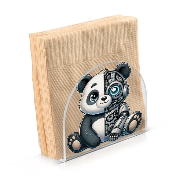 JSTEL Robot Panda Napkin Holder for Table Cocktail Farmhouse, Paper Napkins Dispenser for Home Coffee Shop Dining Room Decor