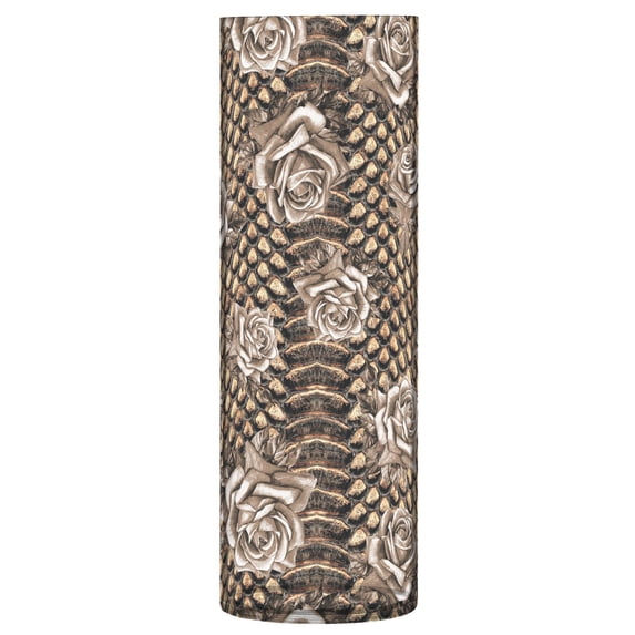 JSTEL Rose Flower Snake Skin Print Flower Vase Decorative Floreros for Home Decor Bedroom Living Room Office Table Shelf Bathroom