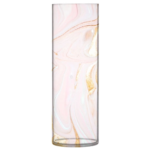 JSTEL Rose Gold Marble Abstract Fantasy Flower Vase Decorative Floreros for Home Decor Bedroom Living Room Office Table Shelf Bathroom