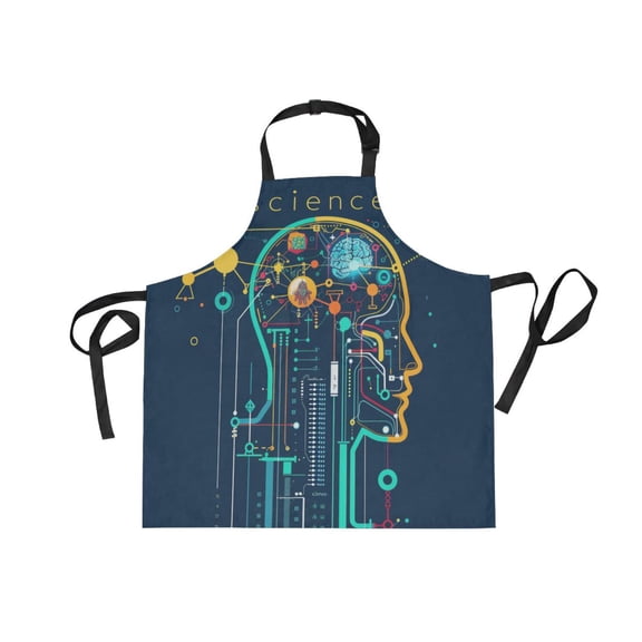 JSTEL Science Brain Apron with 2 Pockets for Women Men Adjustable Garden Bib