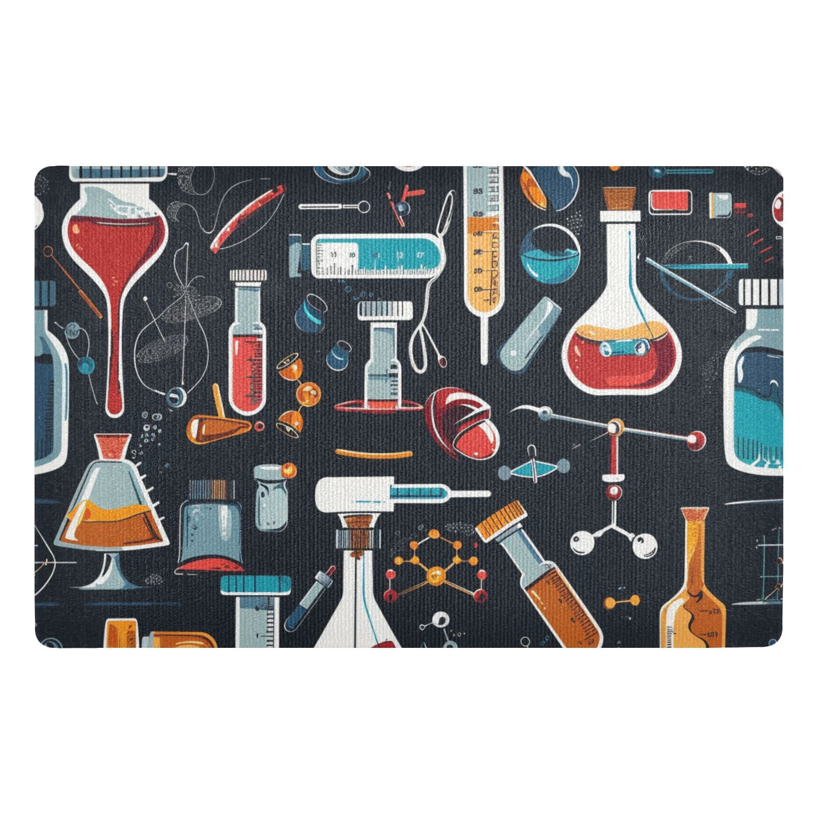 JSTEL Science Chemistry Front Door Mat Outside Entrance 32x20 Inch Doormat for Outdoor Indoor Washable Non Slip Floor Mats