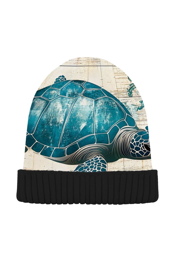 Sea Turtle Age Of Sail Beanie for Women Men Winter Hat Reversible Skull Knit Cap