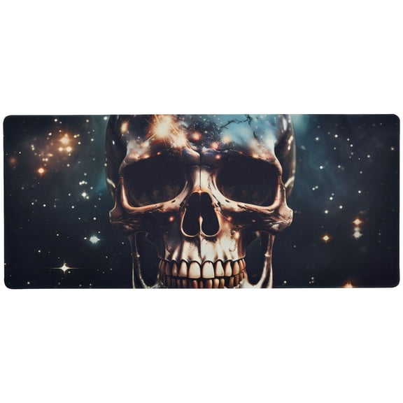 JSTEL Skull in Galaxy Gothic Large Gaming Mouse Pad Big Mousepad Mice Keyboard Mat with Non-Slip Rubber Base for Computer Laptop Home & Office, 35.4 X 15.7 inch