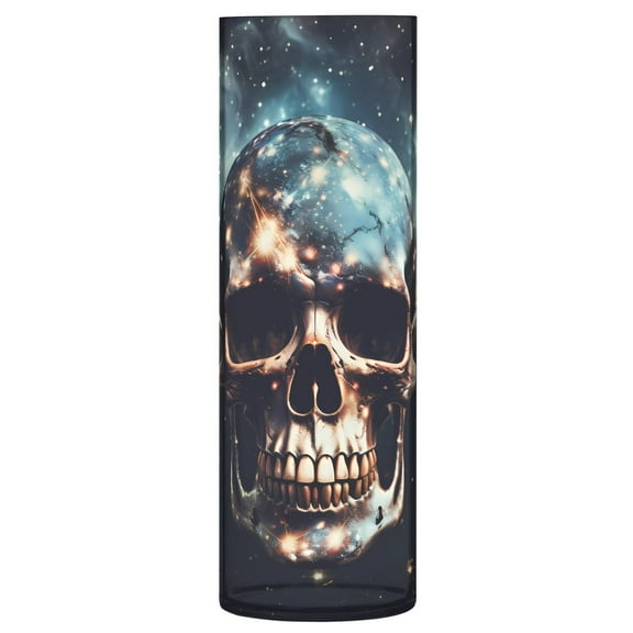 JSTEL Skull in Galaxy Gothic Flower Vase Decorative Floreros for Home Decor Bedroom Living Room Office Table Shelf Bathroom