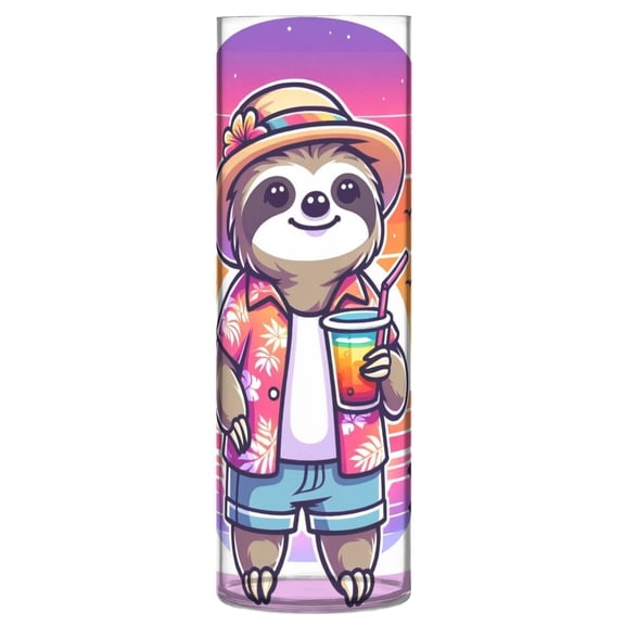JSTEL Sloth Summer Beach Flower Vase Decorative Floreros for Home Decor Bedroom Living Room Office Table Shelf Bathroom