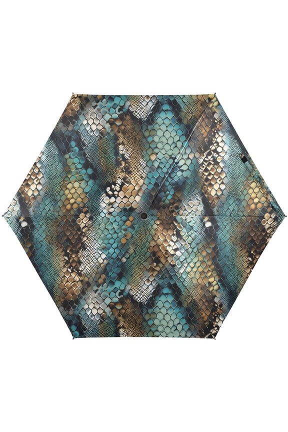 Snake Prints Folding Umbrella for Rain Sun Travel Mini Lightweight Compact Umbrellas