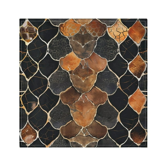 JSTEL Snake Skin Print Cloth Napkins Set of 1, 20x20 Inch Washable and Reusable Napkin for Decoupage Dinner Party Everyday Use