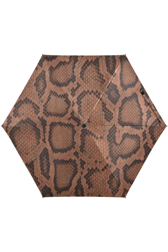 Snake Skin Print Folding Umbrella for Rain Sun Travel Mini Lightweight Compact Umbrellas