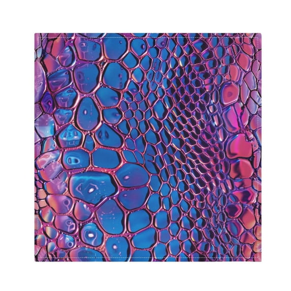 JSTEL Snake Skin Print Neon Cloth Napkins Set of 4, 20x20 Inch Washable and Reusable Napkin for Decoupage Dinner Party Everyday Use