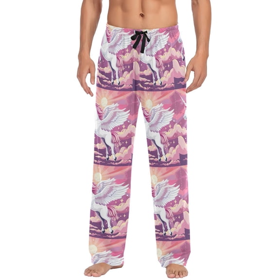JSTEL Soaring Unicorn Men's Sleepwear Mens Pajama Pants Bottoms with Pockets, XL