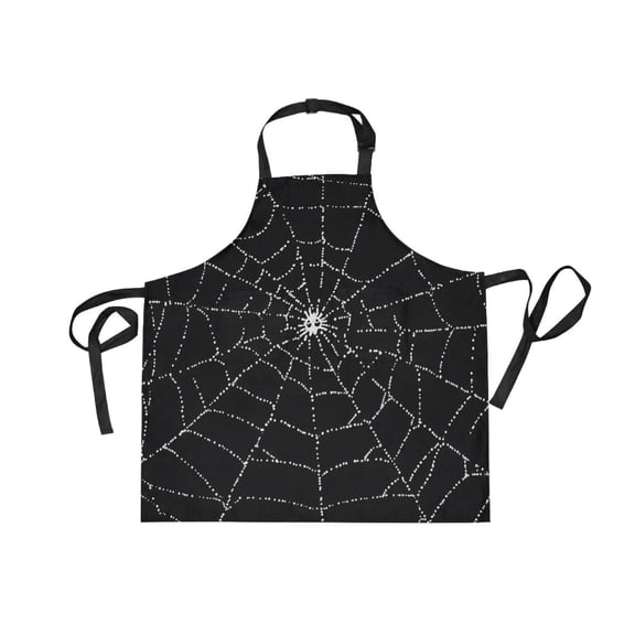 JSTEL Spider Web Halloween Apron with 2 Pockets for Women Men Adjustable Garden Bib