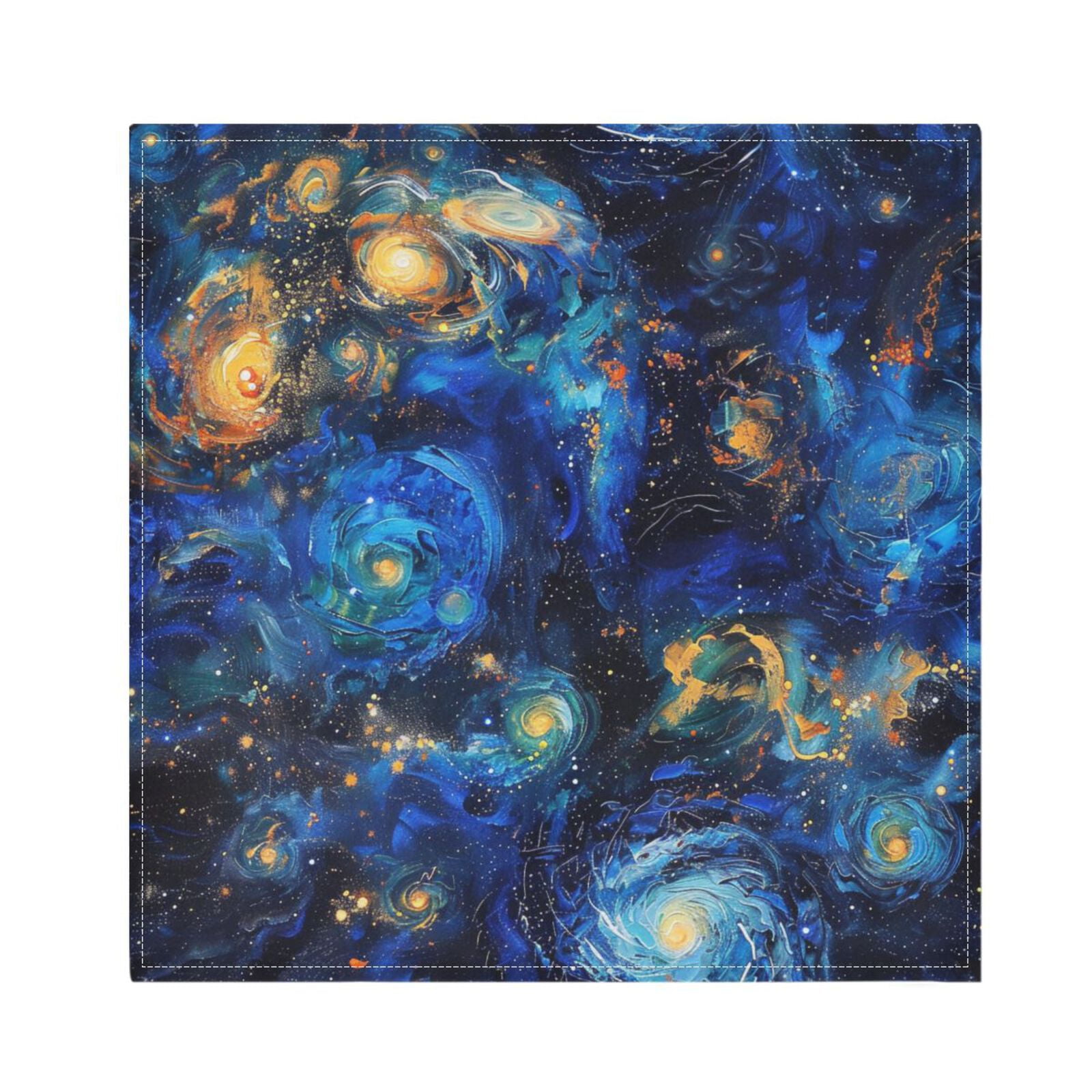 JSTEL Starry Sky Gogh Space Cloth Napkins Set of 6, 20x20 Inch Washable and Reusable Napkin for Decoupage Dinner Party Everyday Use
