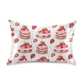 thumbnail image 1 of JSTEL Strawberry Cake Hearts Satin Pillowcase Standard Size Pillow Cases Envelope Closure Bed Pillow Cover, 20 x 26 inch, 1 of 9