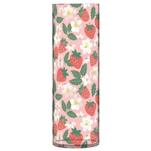 JSTEL Strawberry Daisy Flowers Flower Vase Decorative Floreros for Home Decor Bedroom Living Room Office Table Shelf Bathroom