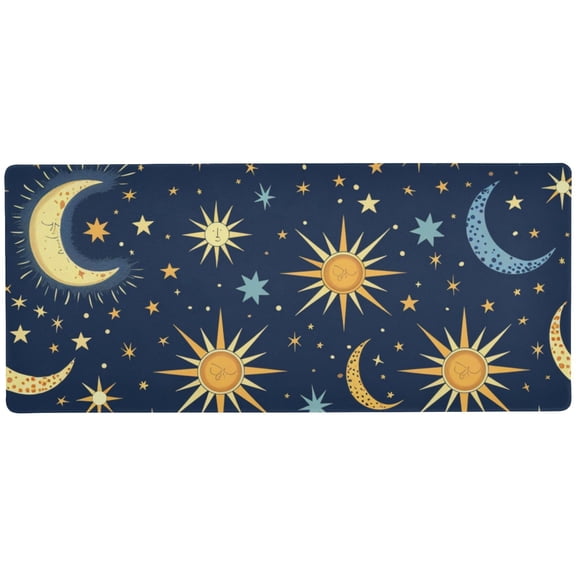 JSTEL Sun Moon Star Starry Sky Large Gaming Mouse Pad Big Mousepad Mice Keyboard Mat with Non-Slip Rubber Base for Computer Laptop Home & Office, 31.5 X 11.8 inch