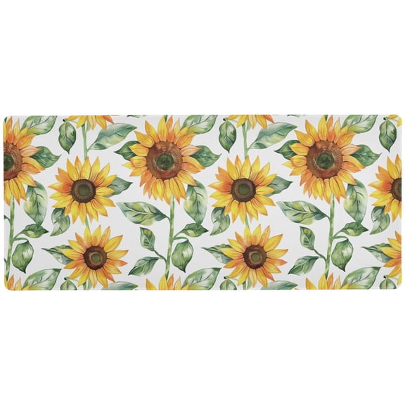 JSTEL Sunflowers Watercolour Large Gaming Mouse Pad Big Mousepad Mice Keyboard Mat with Non-Slip Rubber Base for Computer Laptop Home & Office, 31.5 X 15.7 inch