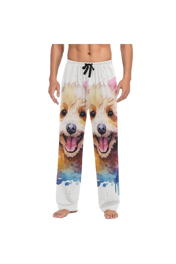 Teddy Dog Puppy Men's Sleepwear Mens Pajama Pants Bottoms with Pockets, XL