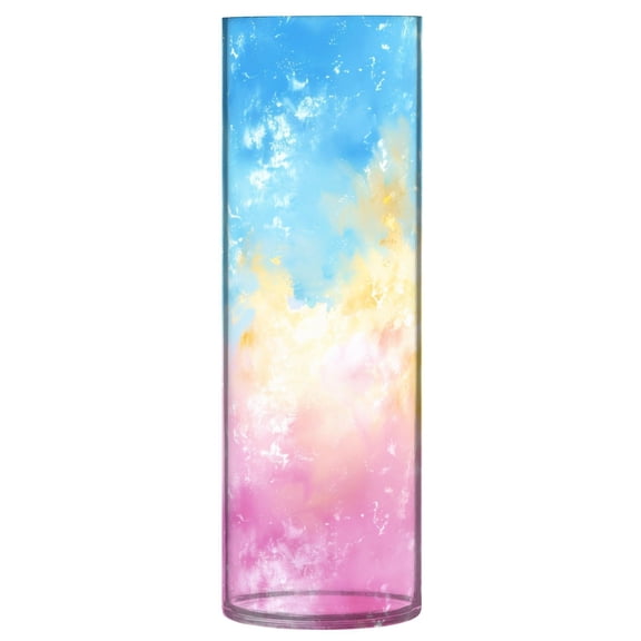 JSTEL Tie Dye Rainbow Color Flower Vase Decorative Floreros for Home Decor Bedroom Living Room Office Table Shelf Bathroom