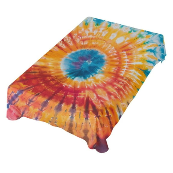 JSTEL Tie Dye Rainbow Color Table Cloth Square 60 x 60 Inch Tablecloth Anti Wrinkle Table Cover for Dining Kitchen Parties