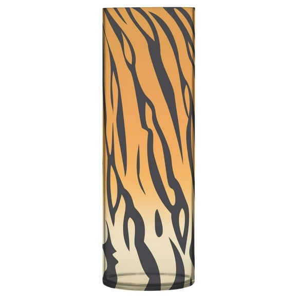 JSTEL Tiger Print Animal Stripes Flower Vase Decorative Floreros for Home Decor Bedroom Living Room Office Table Shelf Bathroom