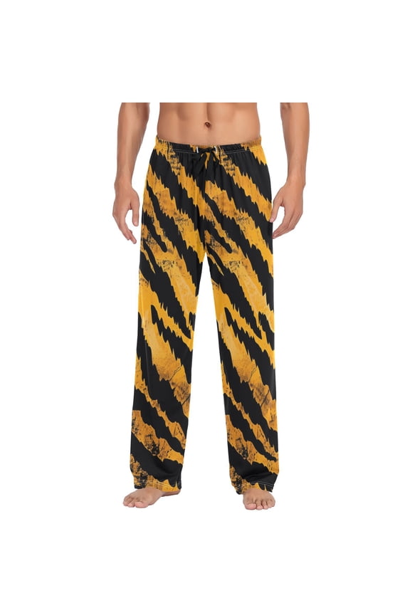 Tiger Prints Men's Sleepwear Mens Pajama Pants Bottoms with Pockets, XL