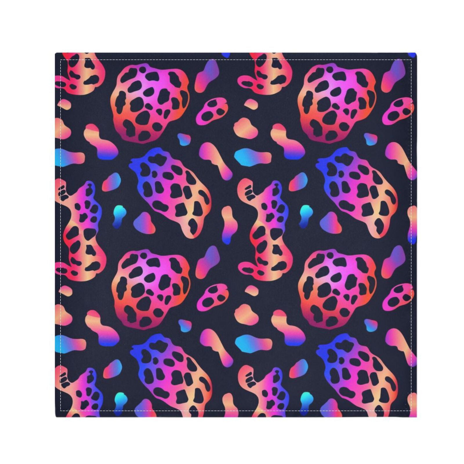 JSTEL Trendy Neon Leopard Print Cloth Napkins Set of 6, 20x20 Inch Washable and Reusable Napkin for Decoupage Dinner Party Everyday Use
