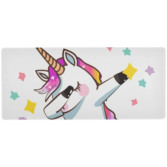 JSTEL Unicorn Dabbing Large Gaming Mouse Pad Big Mousepad Mice Keyboard Mat with Non-Slip Rubber Base for Computer Laptop Home & Office, 31.5 X 15.7 inch