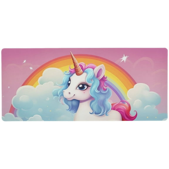 JSTEL Unicorn Rainbow Large Gaming Mouse Pad Big Mousepad Mice Keyboard Mat with Non-Slip Rubber Base for Computer Laptop Home & Office, 35.4 X 15.7 inch