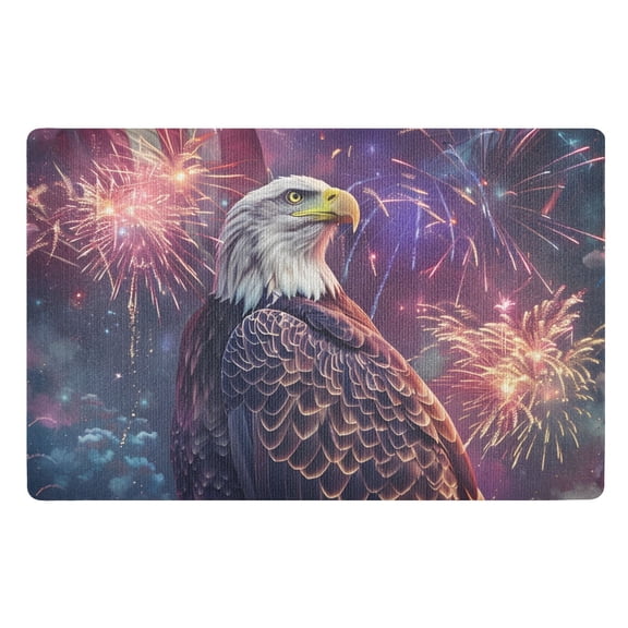 JSTEL Usa American Flag Eagle Front Door Mat Outside Entrance 32x20 Inch Doormat for Outdoor Indoor Washable Non Slip Floor Mats