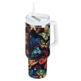 thumbnail image 1 of JSTEL Various Colorful Butterfly 30 oz Tumbler Stainless Steel Water Bottle Vacuum Insulated Cup with Straw Lid & Handle For Travel Car Cup Holder, 1 of 8