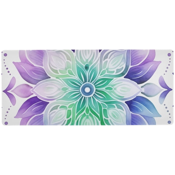 JSTEL Watercolor Mandala Boho Large Gaming Mouse Pad Big Mousepad Mice Keyboard Mat with Non-Slip Rubber Base for Computer Laptop Home & Office, 31.5 X 15.7 inch