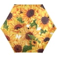 thumbnail image 1 of JSTEL Watercolor Sunflower Floral Yellow Folding Umbrella for Rain Sun Travel Mini Lightweight Compact Umbrellas, 1 of 1