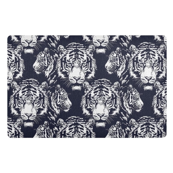 JSTEL White Tiger Portrait Front Door Mat Outside Entrance 32x20 Inch Doormat for Outdoor Indoor Washable Non Slip Floor Mats