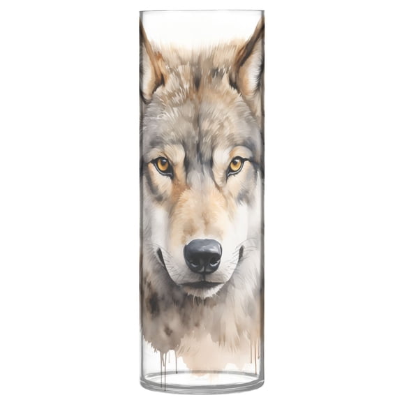 JSTEL Wild Wolf Heaad Flower Vase Decorative Floreros for Home Decor Bedroom Living Room Office Table Shelf Bathroom