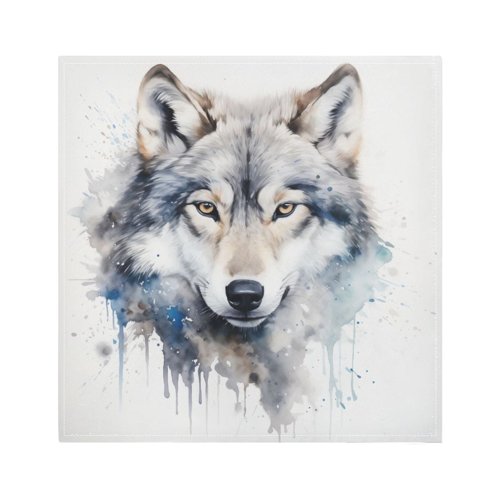 JSTEL Wild Wolf Portrait Cloth Napkins Set of 6, 20x20 Inch Washable and Reusable Napkin for Decoupage Dinner Party Everyday Use