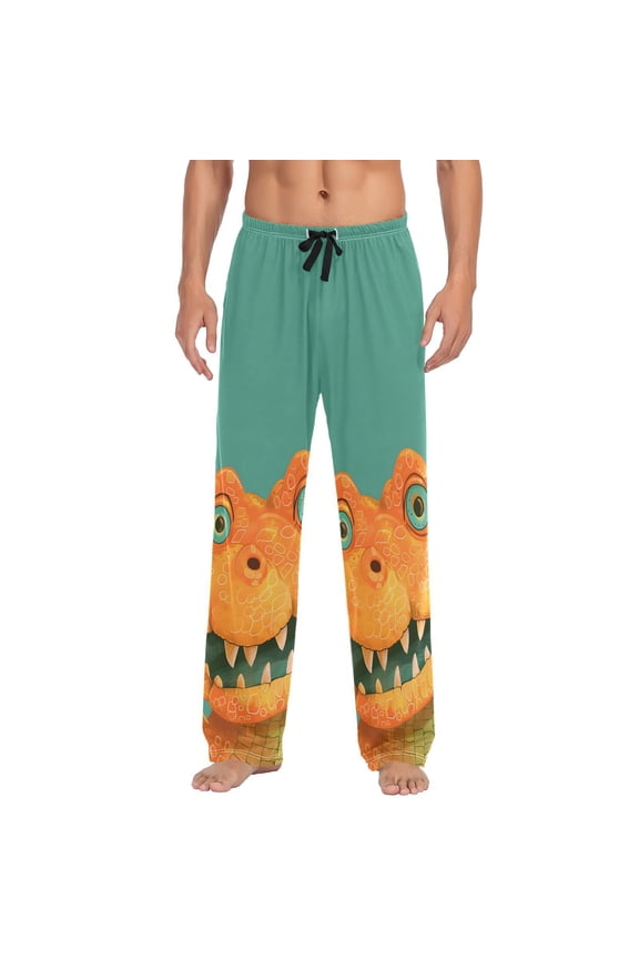 Alligator Head Men's Sleepwear Mens Pajama Pants Bottoms with Pockets, L