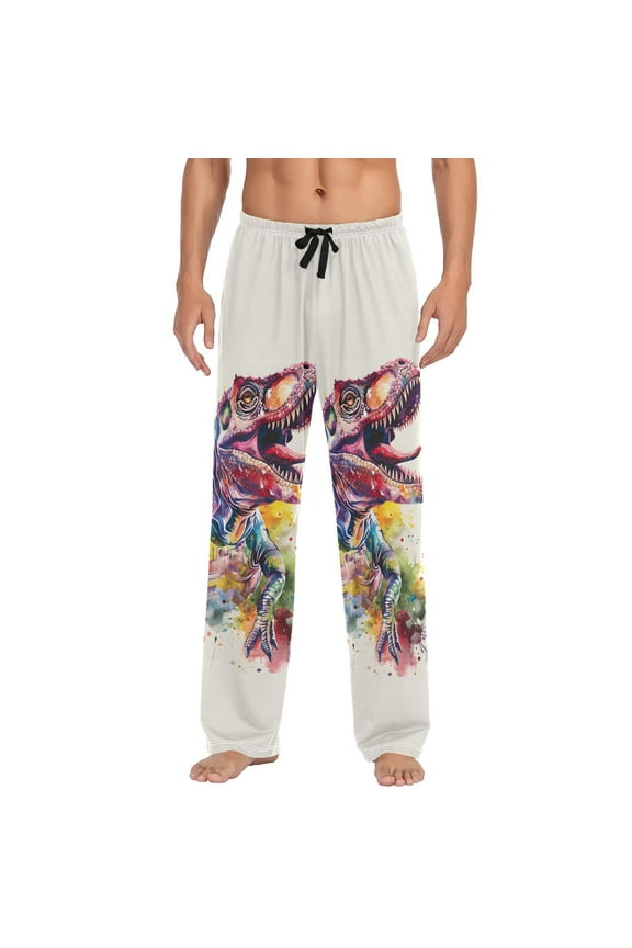 T-rex Dinosaur Tyrannosaurus Dino Men's Sleepwear Mens Pajama Pants Bottoms with Pockets, L