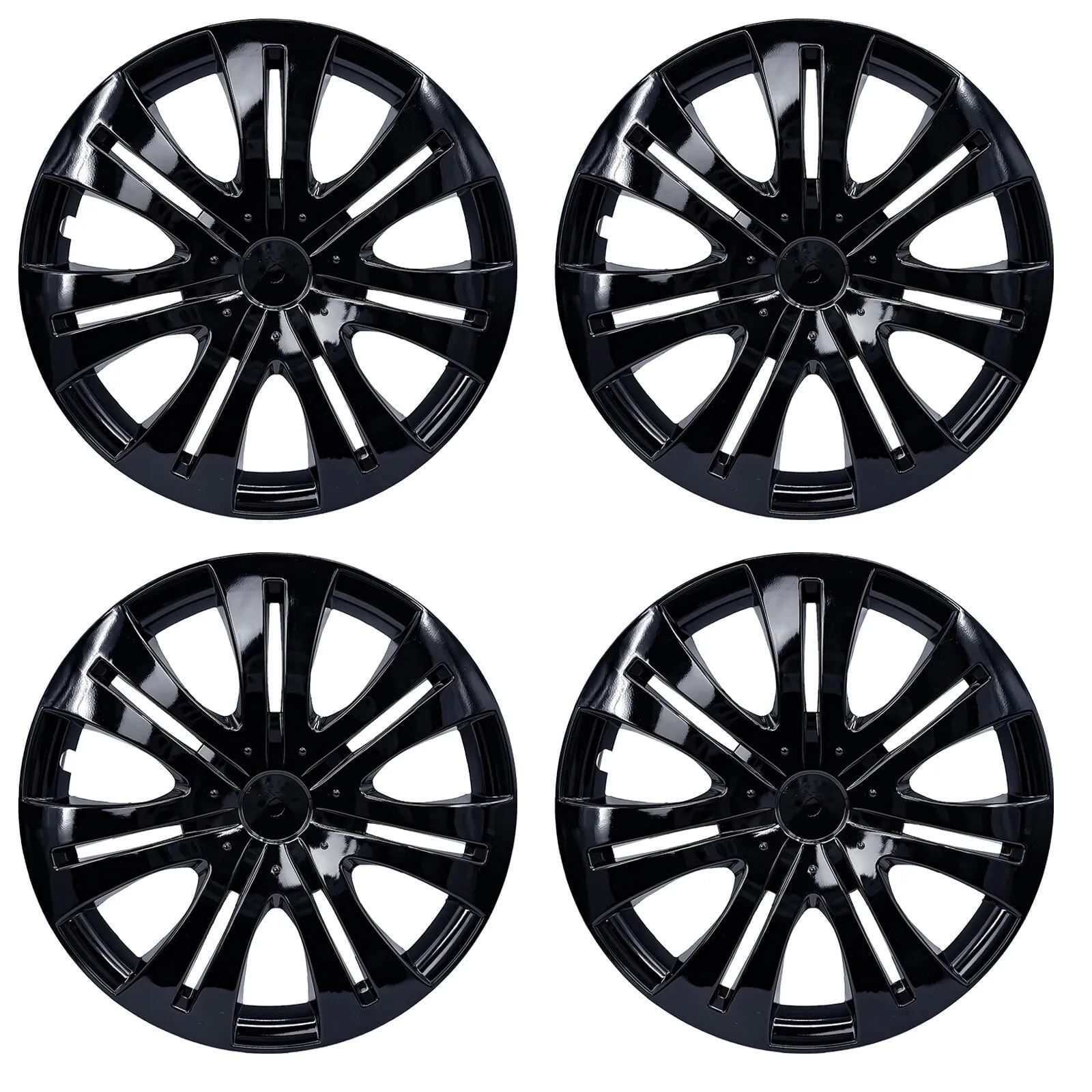 JSTUOKE 16" Wheel Covers & Hub Caps Black, 4 Pack
