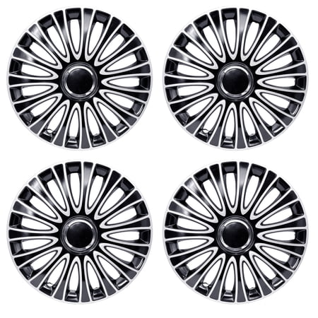 JSTUOKE 16"Set of 4 Pcs Snap On Full Hub Caps Wheel Covers fit R16 Tire & Steel Rim with Free Gloves and Screwdriver
