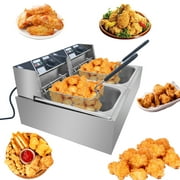JSTUOKE 24L Commercial Electric Deep Fryer 5000W Professional Stainless Steel Countertop French Fry with Basket for Restaurant