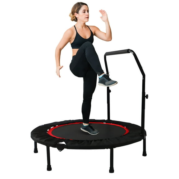 JSTUOKE 40" Fitness Mini Trampoline, Black/Red