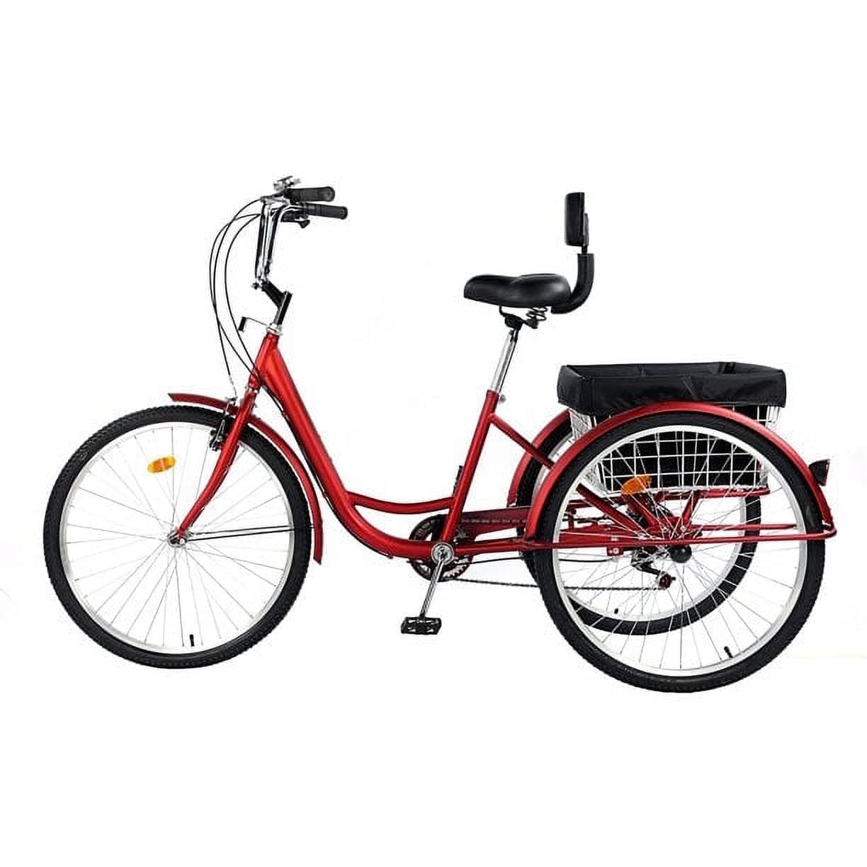 24 Inch Rear JSTUOKE 24 Inch 7-Speed Adult Tricycle, Rear Storage, for Men/Women ...