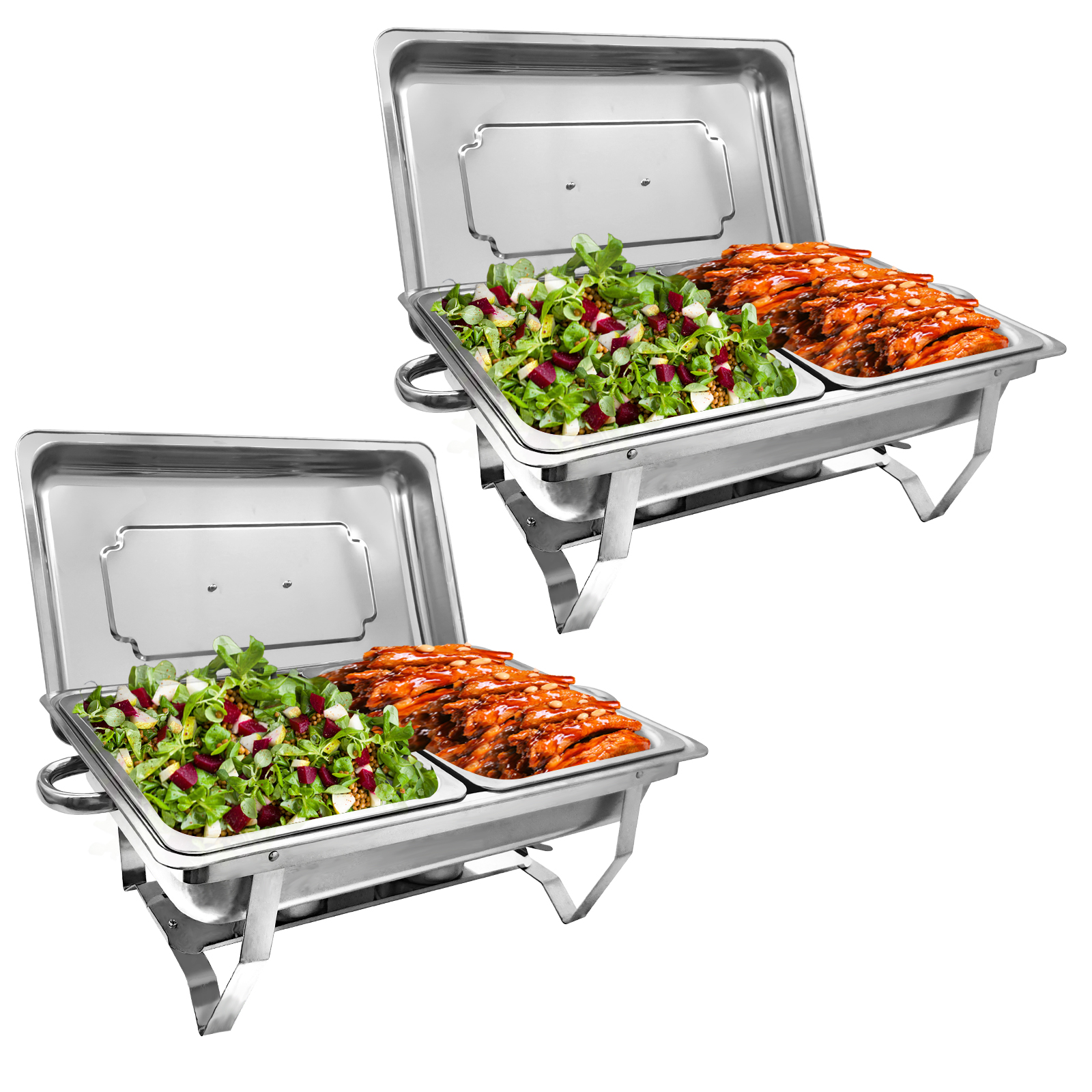 JSTUOKE 8QT Steel Chafing Dish, 2 Pack Sets with Warming Pans for Party