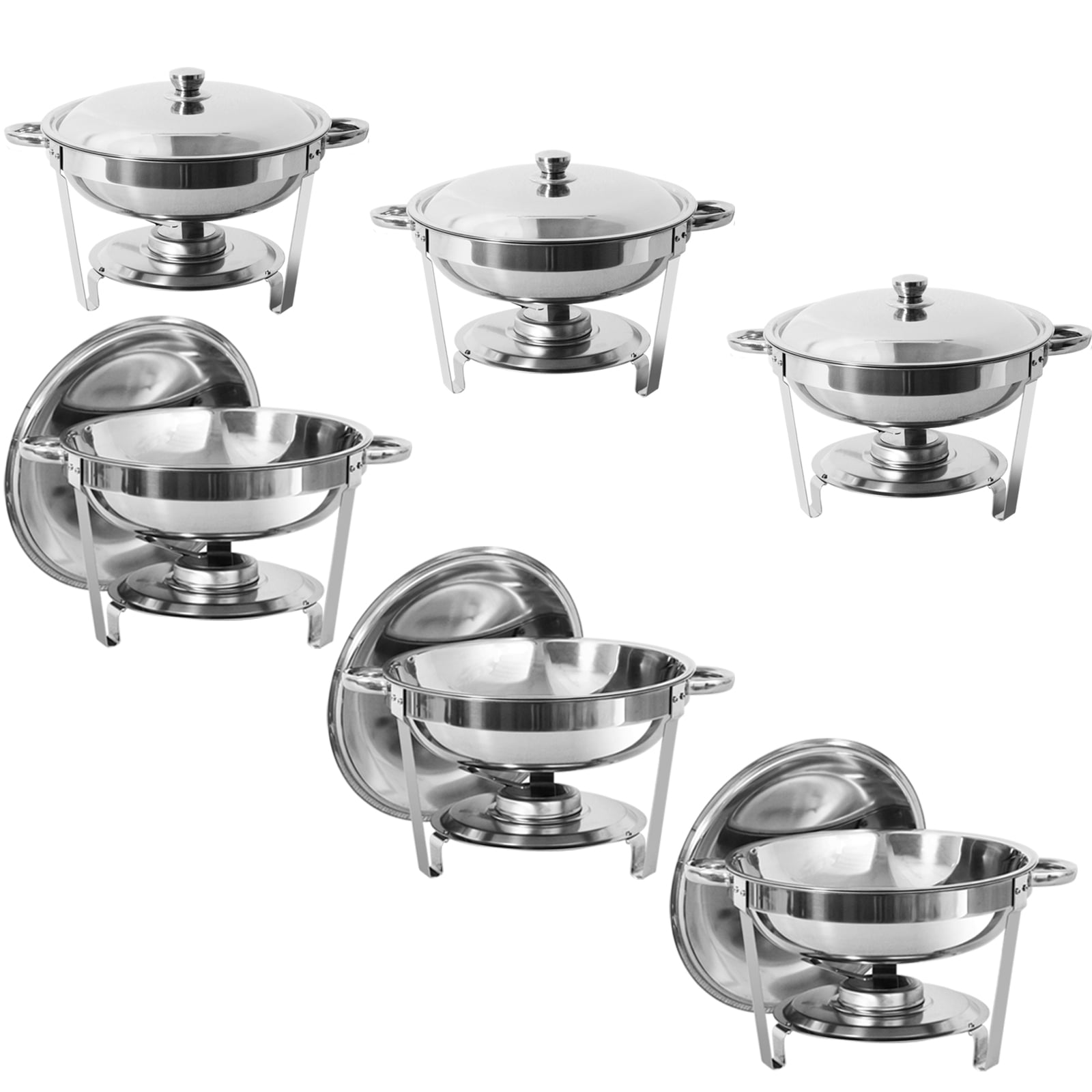 JSTUOKE Chafing Dish Buffet Set 6 Pack Stainless Steel Round Chafing