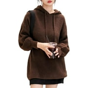 JSZ&WM Womens Fall Fashion 2024 Casual Long Sleeve Drawstring Solid Sweater Hoodies Pullover Sweatshirt for Women