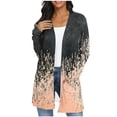 thumbnail image 1 of JSheng Casual Cardigan Tops for Women Fashion Cute Printed Long Sleeved Loose Comfy Tops with Pockets Khaki M, 1 of 5