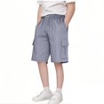 thumbnail image 1 of JSheng Children Casual Sports Shorts Children Jogging Bottoms Sports Trousers Long Training Casual Pants Sweatpants with Multiple Pocket Purple 120, 1 of 5