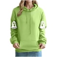 thumbnail image 1 of JSheng Halloween Printed Hoodies for Women Ladies' Long sleeve Hooded Printing Drawstring Comfy Sweatshirts Green S, 1 of 4