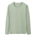 thumbnail image 1 of JSheng Long Sleeve T-Shirt for Men Men's Casual Solid Color Round Neck Bottoming Thermal Pullover Tops Mint Green XXXL, 1 of 4